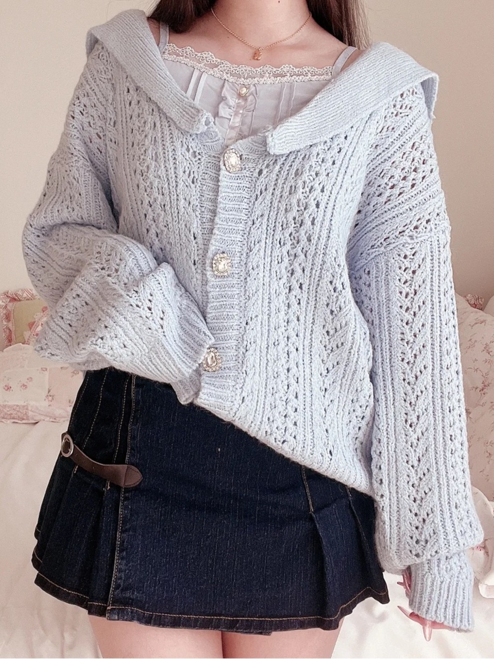 Ank Rouge Chunky Sailor Cardigan Size M
